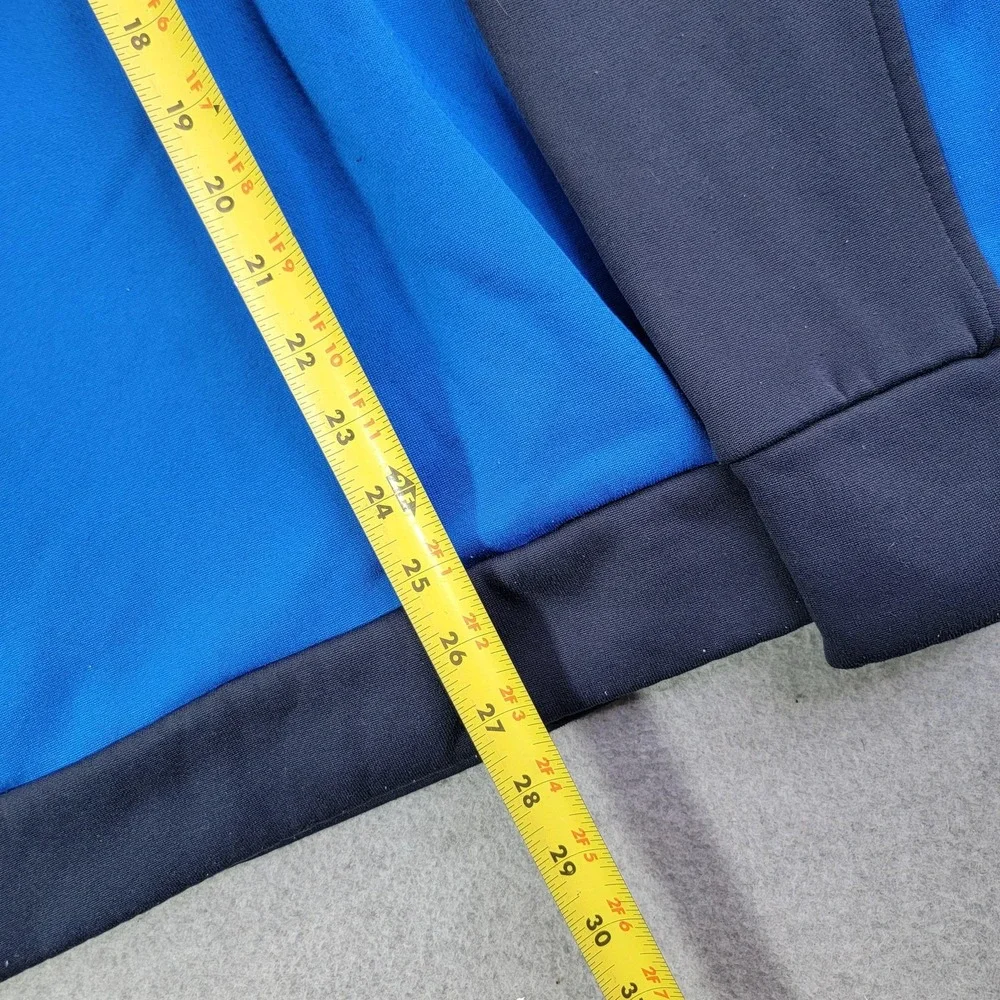 The North Face Hoodie Mens Large Blue Full Zip Fleece Logo High Neck Lined